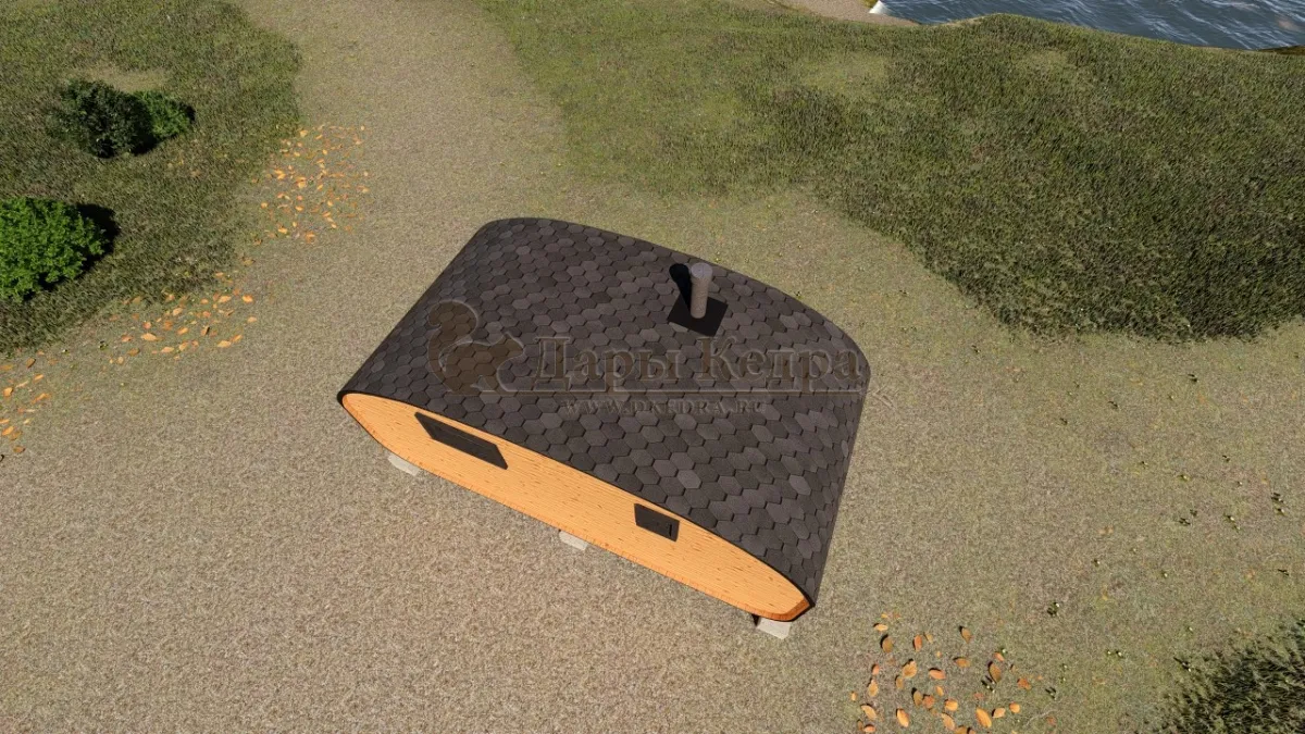 Баня-бочка «Гипоид» из кедра 5х2,2 метра