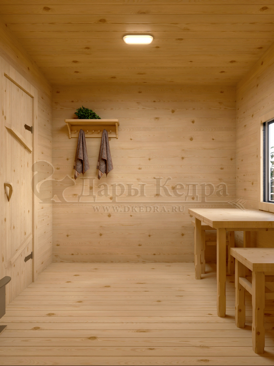 Каркасно-щитовая баня из кедра «Оптима»
